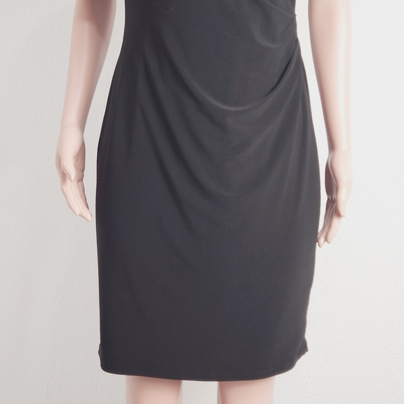 LAUREN Ralph Lauren Embellished Flutter-Sleeve Jersey Shift Dress Size: 12P - Picture 4 of 11